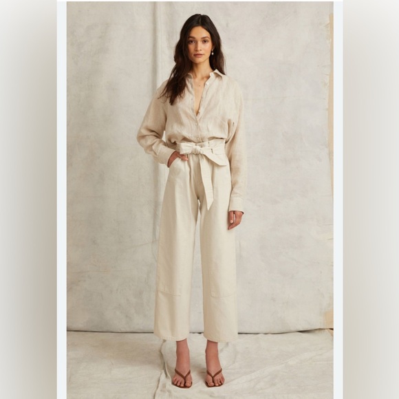 Marissa Webb Pants - NWT Marissa Webb Bo Paper Bag Canvas Patched
Boyfriend Pant in Oat Sz 8 $345